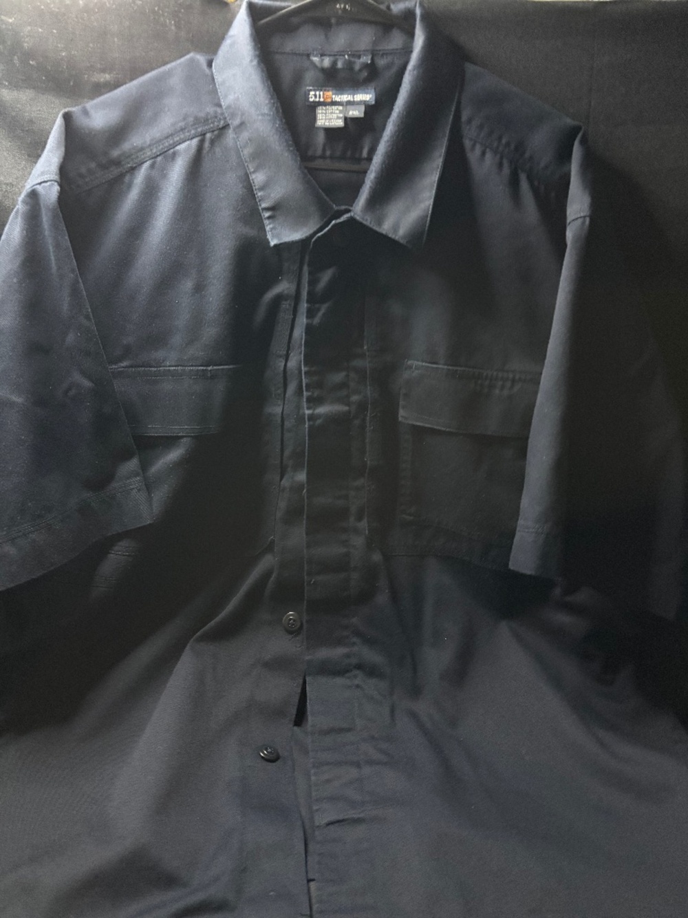 5.11 Tactical Shirt Mens 2XL Dark Navy Vented Short Sleeve Button Up Workwear.